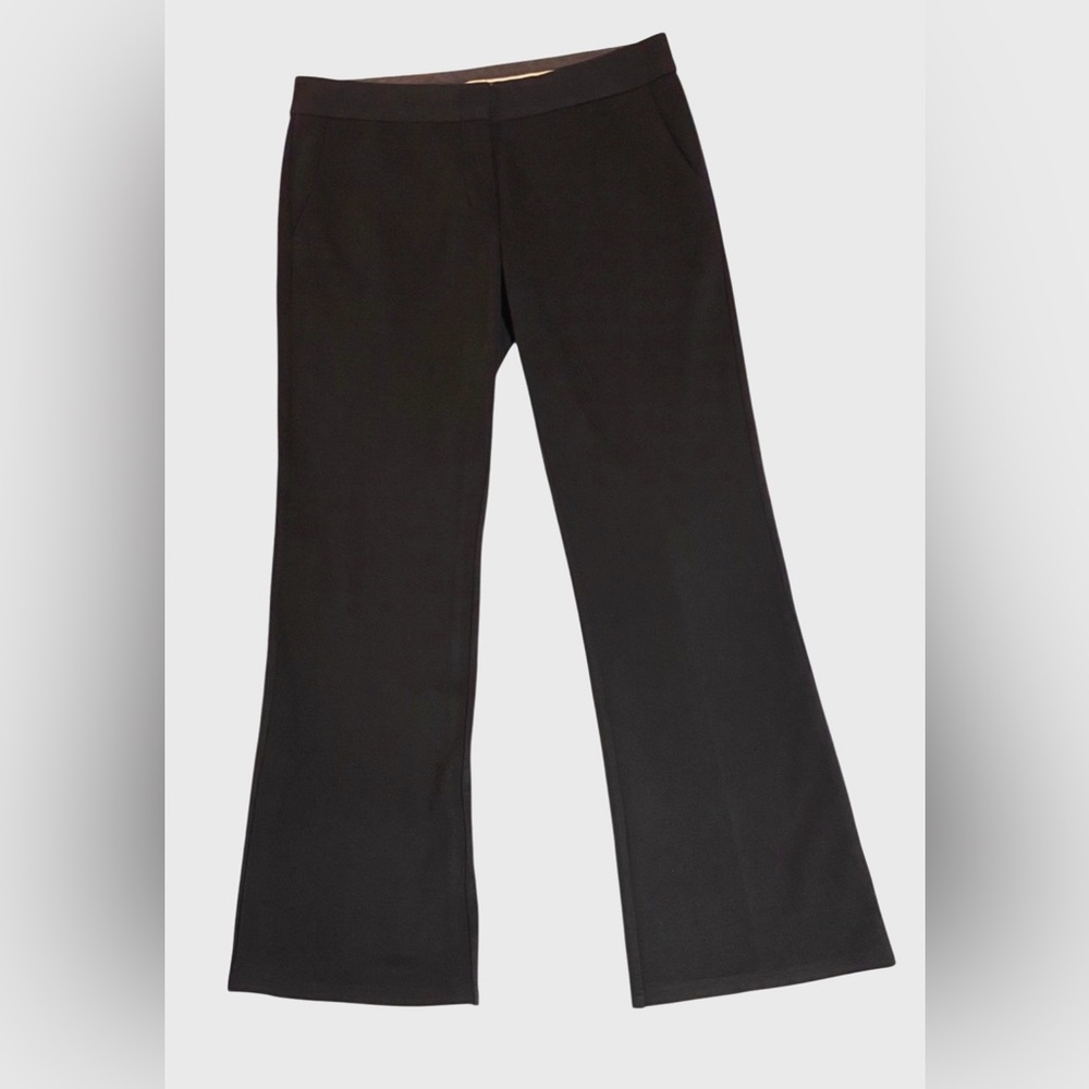 BCBG Max Azria Black Wool Blend Stretch Flared Trousers Mid Rise approx.Size 6